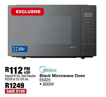 Total - Black Microwave Oven EM25