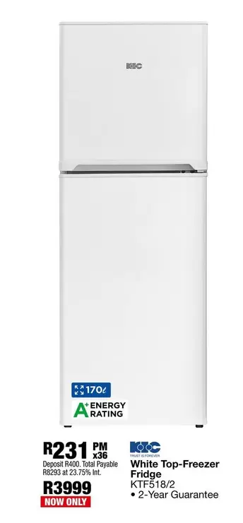 KIC - Top-Freezer Fridge KTF618/2