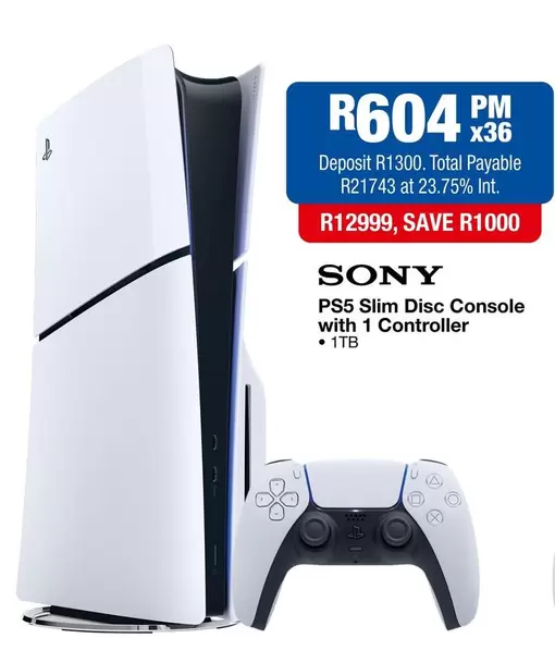 Sony - PS5 Slim Disc Console with 1 Controller