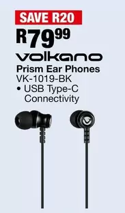 Volkano - Prism Ear Phones VK-1019-BK