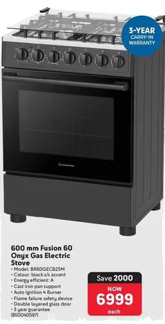 Fusion -  60 Onyx Gas Electric Stove