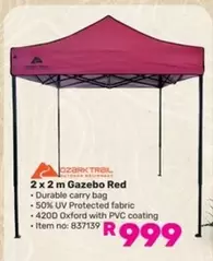 Oxford - 2 x 2 m Gazebo Red