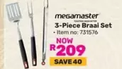 Megamaster - 3-Piece Braai Set