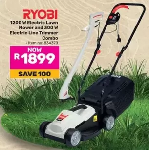 ryobi - 1200 W Electric Lawn Mower and 300 W Electric Line Trimmer Combo