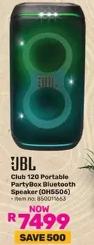 jbl - Club 120 Portable PartyBox Bluetooth Speaker (0H5506)