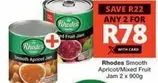 Rhodes - Smooth Apricot/Mixed Fruit Jam