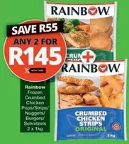 Rainbow - Frozen Crumbed Chicken Pops/Strips/Nuggets/Burgers/Schnitzels