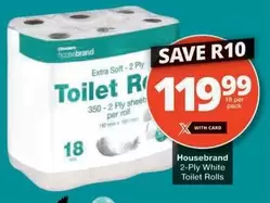 2-Ply White Toilet Rolls