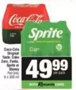 Coca cola - Original Taste, Coke Zero, Fasta, Sprite or Stoney