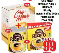 Nescafé - CRE-MEAR Creamer & NESCAFÉ Ricoffy or Ricoffy Instant Coffee