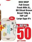 BB - Full Cream Fresh Milk, Sliced Brown Bread, Large Eggs