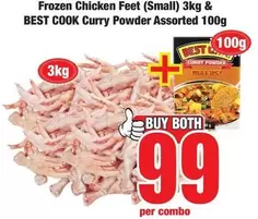 Frozen - Chicken Feet (Large) 3kg & Curry Powder Assorted 100g