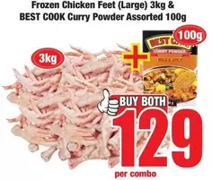 Frozen -  Chicken Feet (Large) 3kg & Curry Powder Assorted 100g