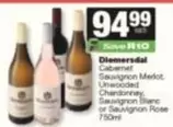 Diemersdal - Cabernet Sauvignon Merlot Unwooded Chandonnay, Sauvignon Blanc or Sauvignon Rose