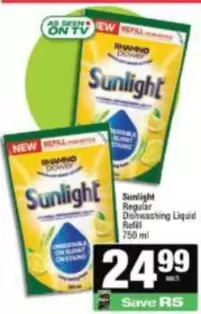Sunlight - Regular Dishwashing Liquid Refill