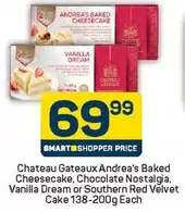 Andrea's Baked Cheesecake, Chocolate Nostalgia, Vanilla Dream or Southern Red Velvet Cake