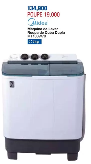 Máquina de Lavar Roupa de Cuba Dupla MT100W70