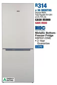 KIC - Bottom-Freezer Fridge KBF631/2ME