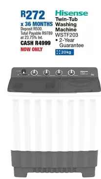 Hisense - Twin-Tub Washing Machine WSTF203