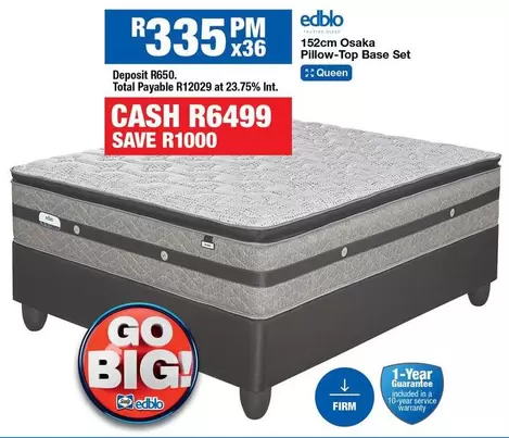 Edblo - 152cm Osaka Pillow-Top Base Set