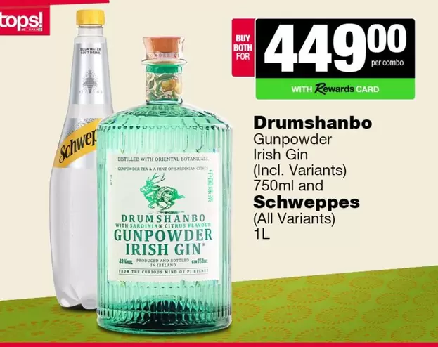 Schweppes - Gunpowder Irish Gin,