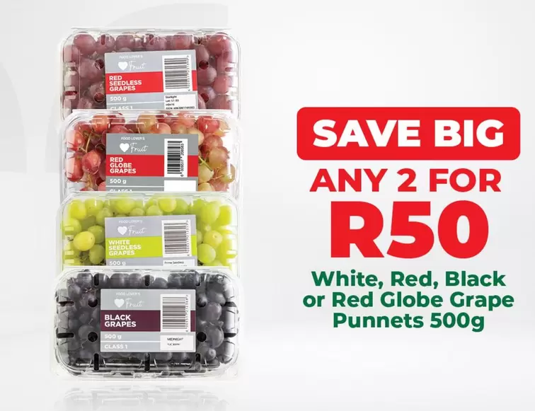 Lovers+ - White, Red, Black or Red Globe Grape