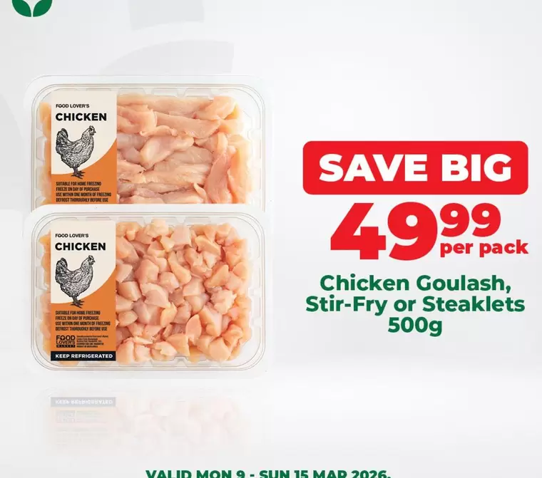 Chicken Goulash, Stir-Fry or Steaklets