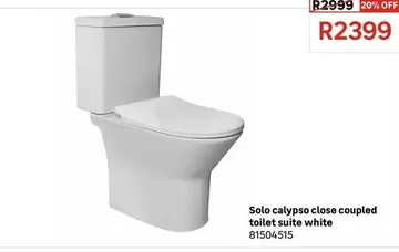 Solo Calypso Close Coupled Toilet Suite White
