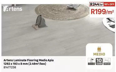 Artens - Laminate Flooring Medio Apia 1292 X 193 X 8 Mm (2.49mz/box)