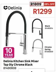 Delinia - Kitchen Sink Mixer Tap Oly Chrome Black