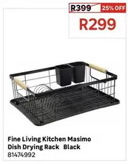 Fine Living Kitchen Masimo Dish Drying Rack Black