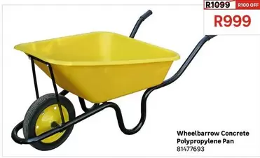 Wheelbarrow Concrete Polypropylene Pan