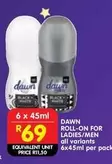 Dawn - ROLL-ON FOR LADIES/MEN