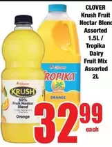 Clover - Krush Fruit Nectar Blend, Tropika Dairy Fruit Mix Assorted