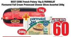 Parmalat - French Polony 1kg & Flavoured Full Cream Processed Cheese Slices Assorted 200g