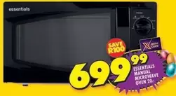 Essentials - Manual Microwave Oven 20L