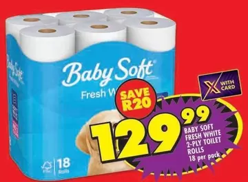 Baby Soft - FRESH WHITE 2-PLY TOILET ROLLS