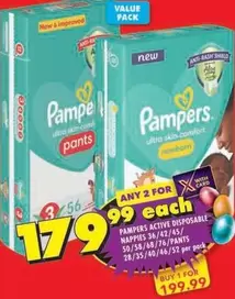Pampers - ACTIVE DISPOSABLE NAPPIES/PANTS