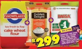 Snowflake - Cake Wheat Flour, Long Grain Parboiled White Rice, Super Maize Meal