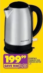 Essentials - Stainless Steel Cordless Kettle