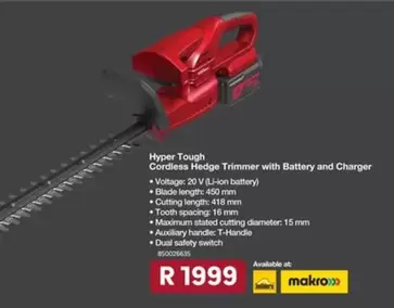 Switch - Cordless Hedge Trimmer with Battery and Charger