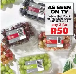 White, Red, Black or Red Globe Grape