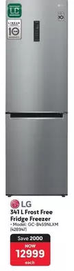 LG - 341 L Frost Free Fridge Freezer