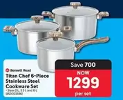 Chef -  6-Piece Stainless Steel Cookware Set