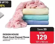 Plush -  Coral Flannel Throw