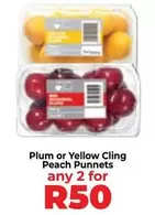 Plum or Yellow Cling Peach Punnetts