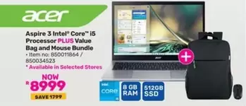 Acer - Aspire 3 Intel® Core™ i5 Processor PLUS Value Bag and Mouse Bundle
