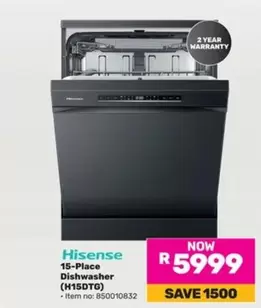 Hisense - 15-Place Dishwasher (H15DTG)