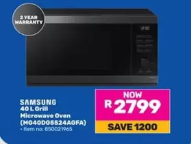 Samsung - 40 L Grill Microwave Oven (MG40D05524AGFA)