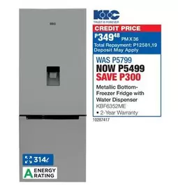 KIC - Metallic Bottom-Freezer Fridge with Water Dispenser KBF6352ME
